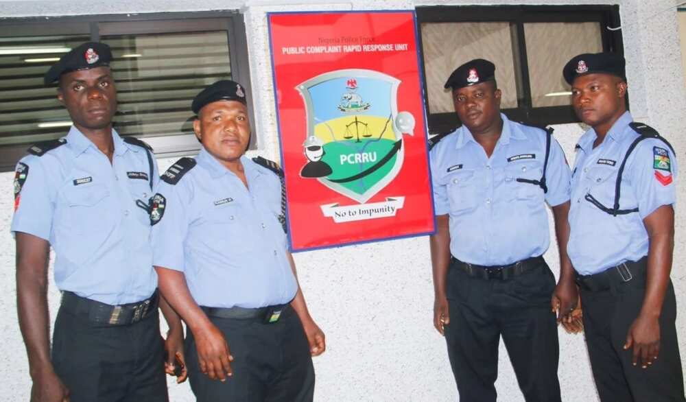 The dismissed officer during their Orderly Room trial Photo credits: Aso Rock Villa Facebook page