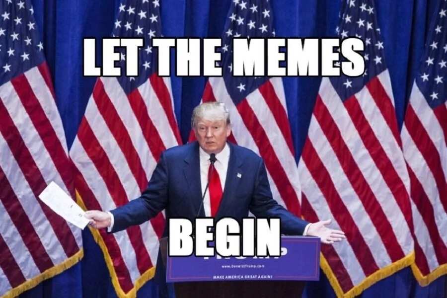 The US President Donald Tramp meme