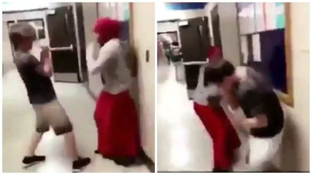Ta yi ma wani kato duka yayin da yayi kokarin cire mata Hijabi (Hoto/bidiyo) Ta yi ma wani kato duka yayin da yayi kokarin cire mata Hijabi (Hoto/bidiyo)