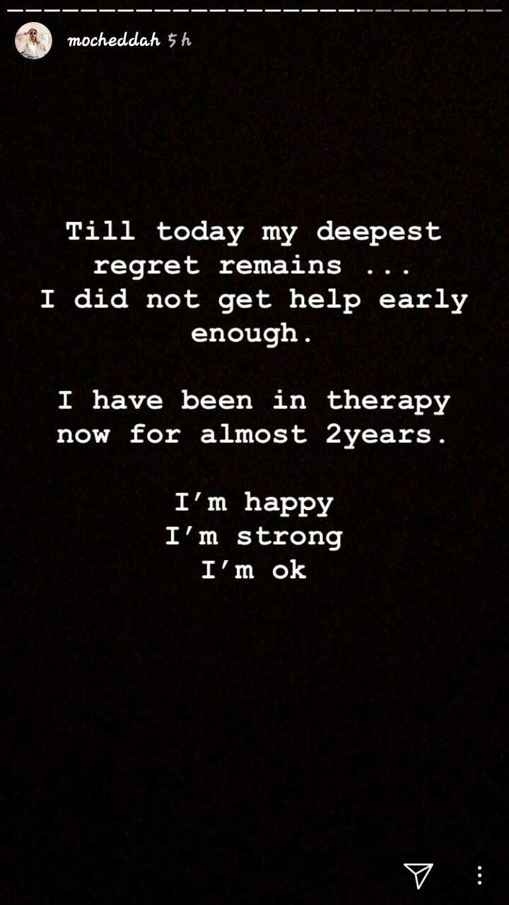 Mocheddah shares piece on how to cope with mechanism, reveals how she suffered depression for over 4 years