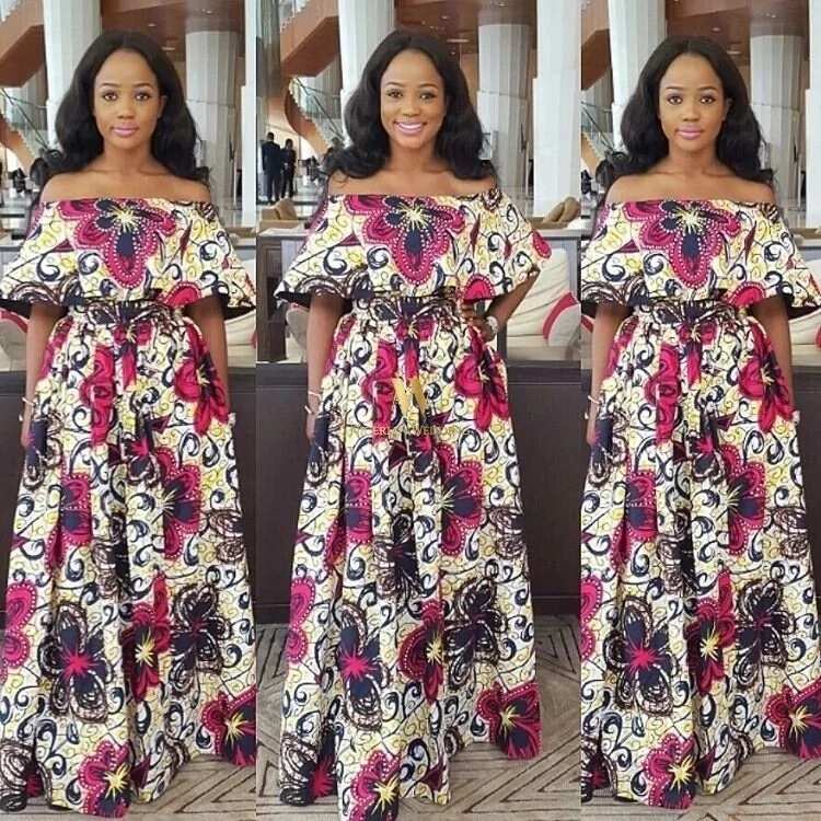 off shoulder ankara gown