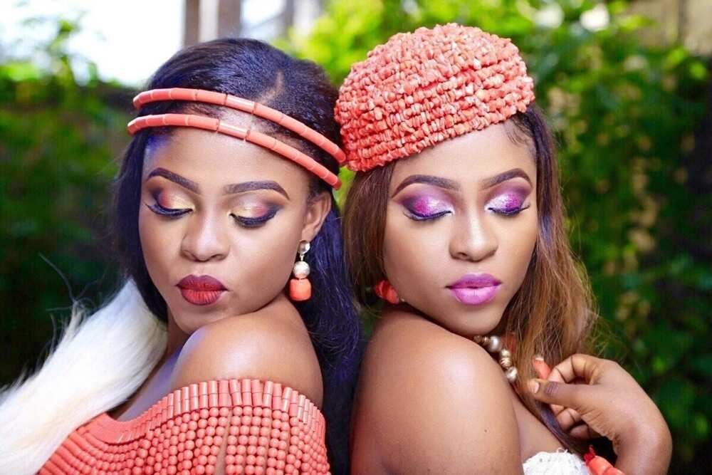 Igbo traditional wedding attire for the bride - beaded caps