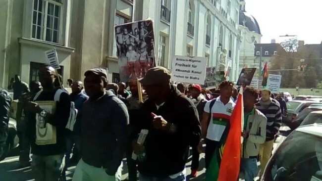 IPOB supporters march with coffin to British embassy in Australia