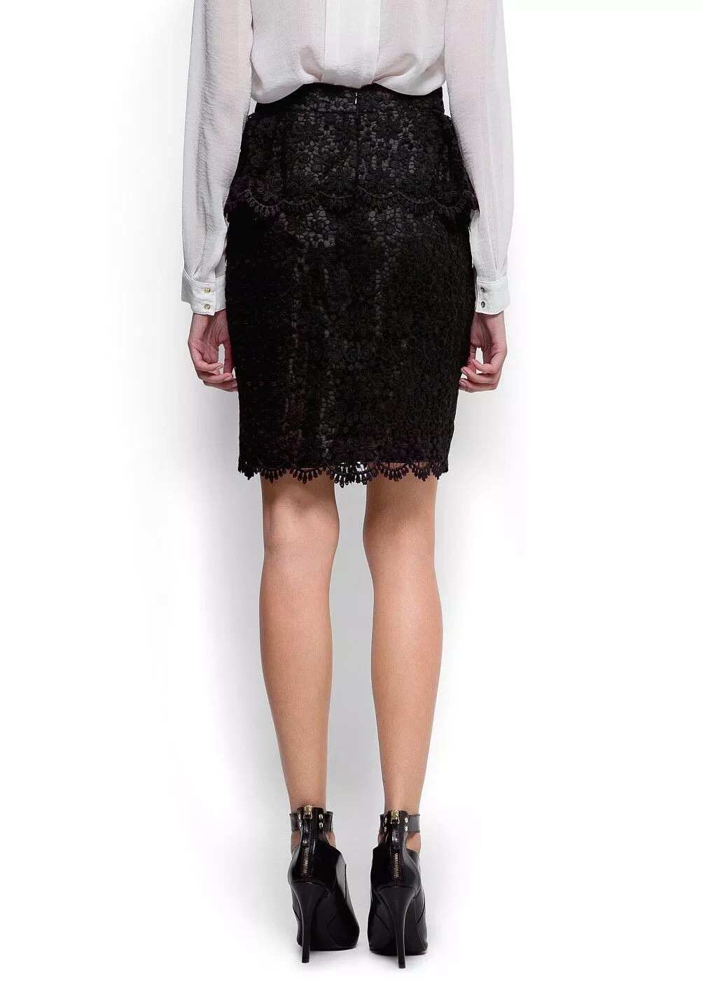 Black cord shop lace skirt