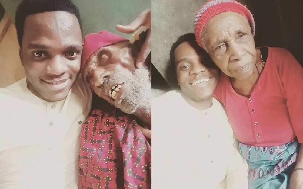 Nigerian man shows off his 145-year-old grandpa, says old age is a blessing