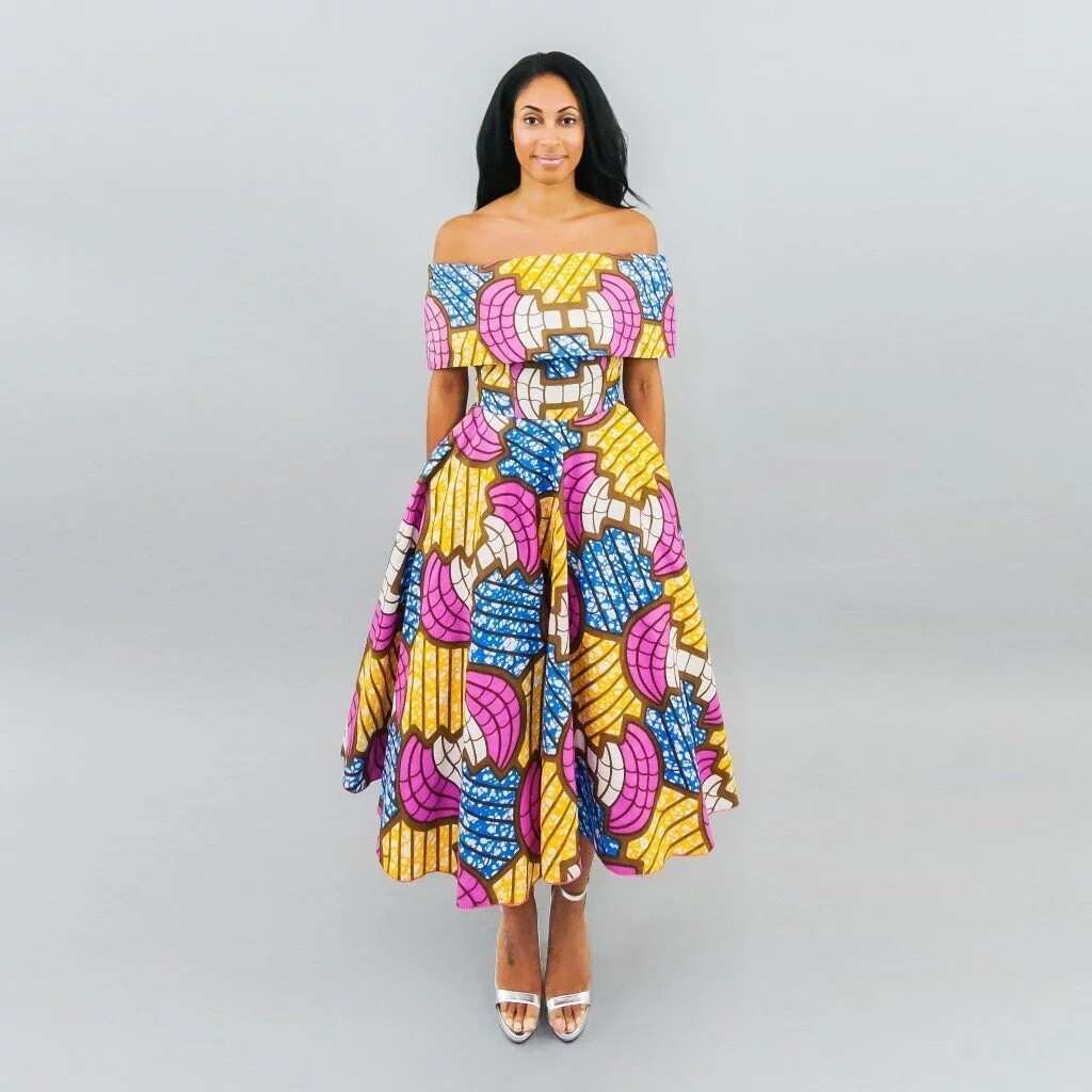 Ankara gowns 2017 with open shoulders