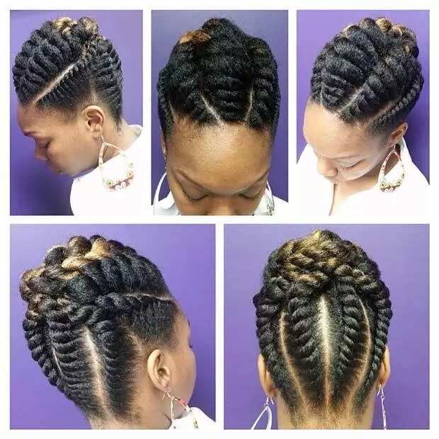 Flat twist updo