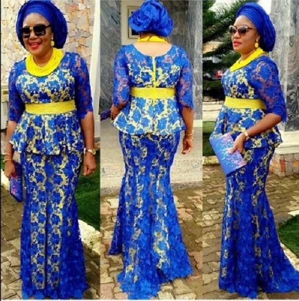 Yellow and blue Aso Ebi - Legit.ng