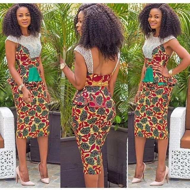 Plain and pattern ankara styles with lace
