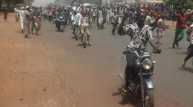 Massive crowd pours into Kaduna streets to celebrate Buhari's return