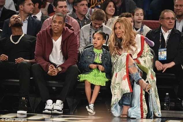 Beyonce and JayZ with their oldest daughter, Blue Ivy
Source: Daily Mail
