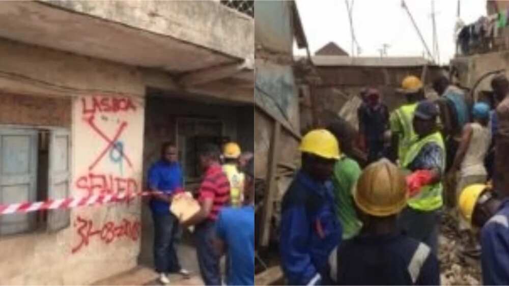 Two dead as a storey-building collapses in Lagos (photos)