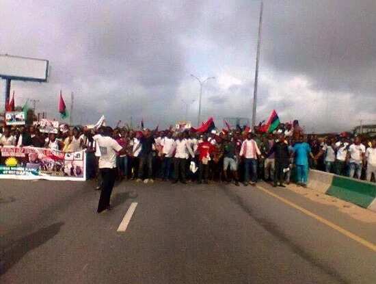 Kanu's Detention: Biafra Protest Hits Lagos (Photos)