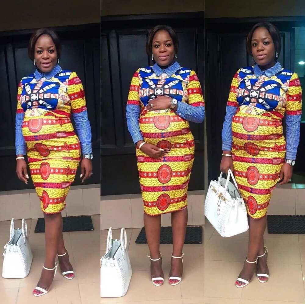 Ankara office gown for pregnant