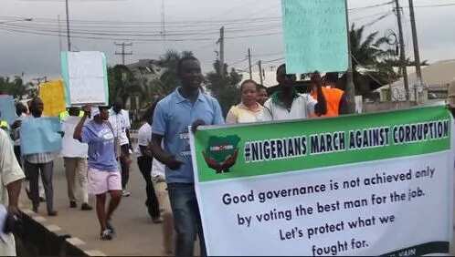 PHOTOS: Nigerians In Lagos Rally Against Corruption Urging Buhari To Jail Ngozi Okonjo-Iweala