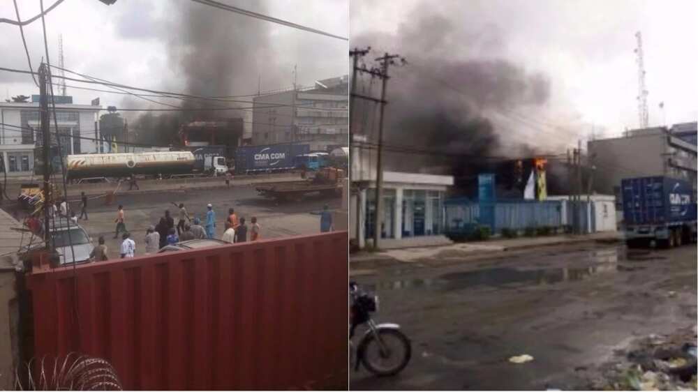 BREAKING: Riot rocks Apapa as policeman shoots tanker driver dead