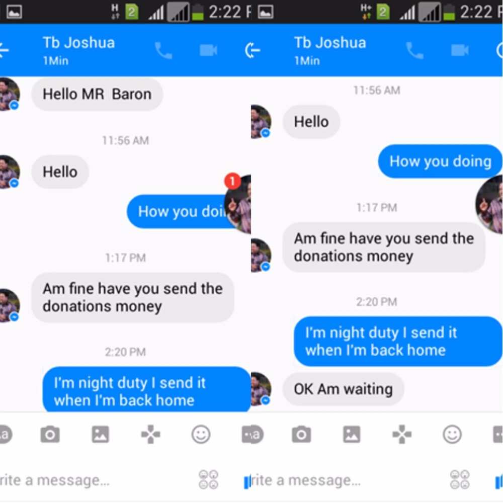 Nigerian man allegedly tries to scam man, claims to be TB Joshua