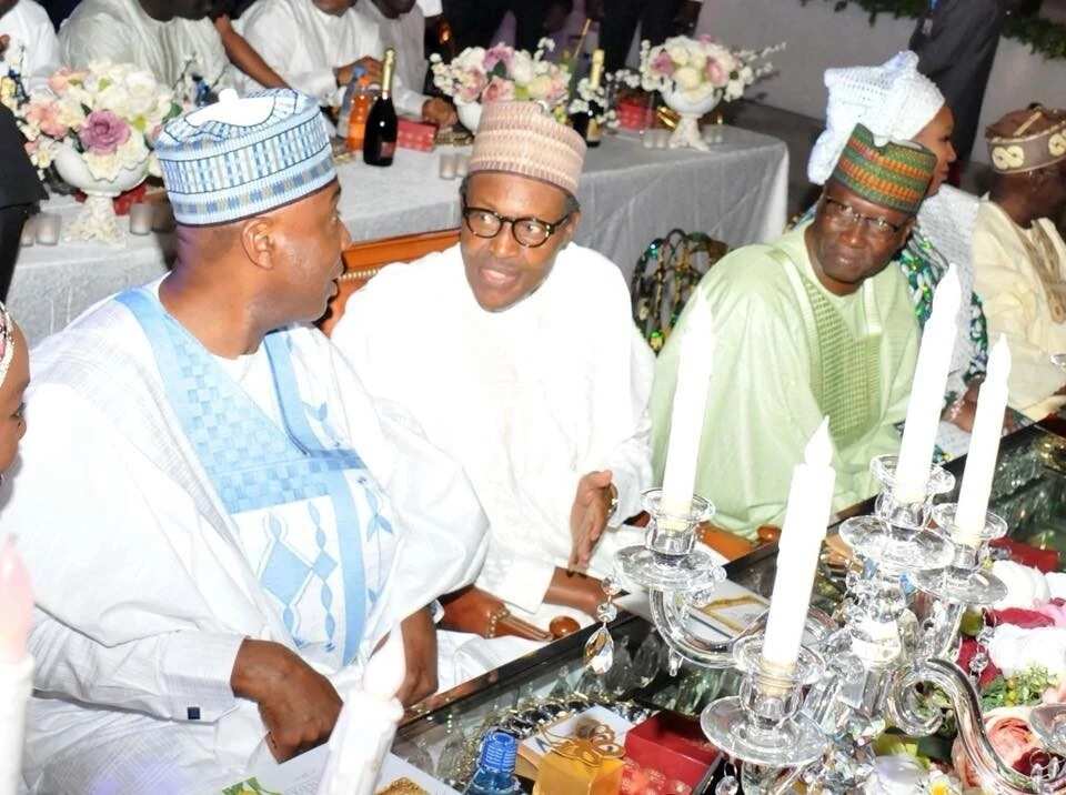 Shugaba Buhari, Saraki, Dogara sun halarci daurin auren diyar SGF Boss Mustapha