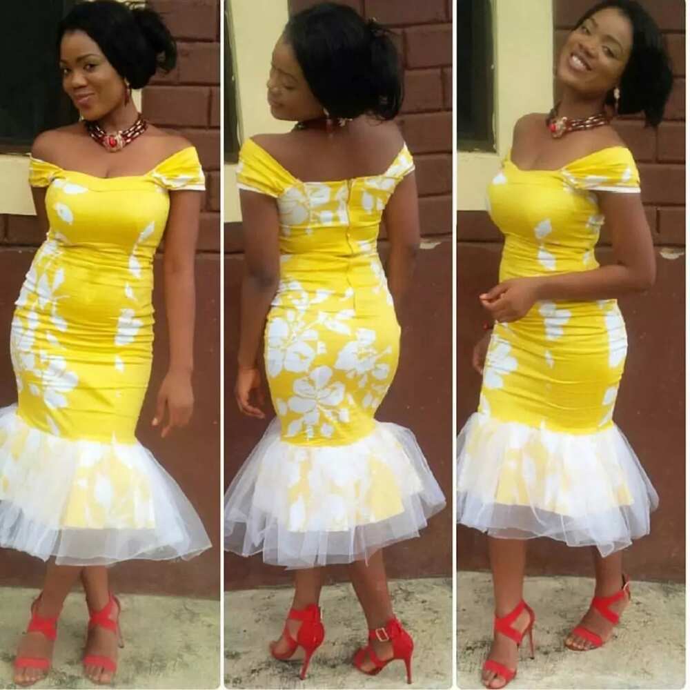 Yellow-white dress