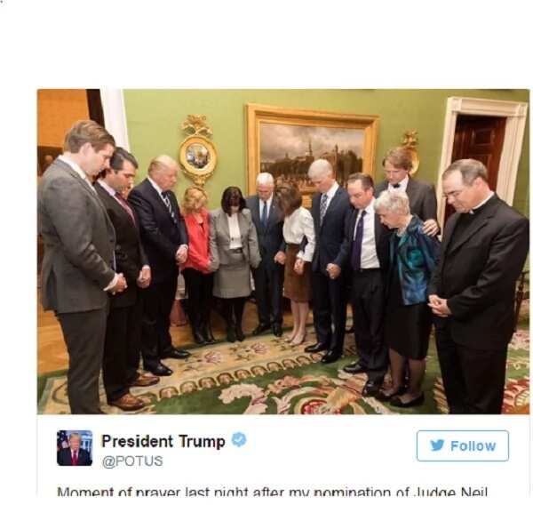 Photos: Trump prays after selecting Supreme Court Judge