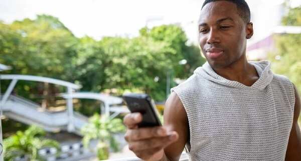 man with phone man with phone