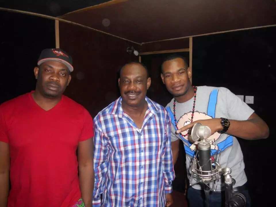 Collins Enebeli with his sons: Don Jazzy and D’Prince