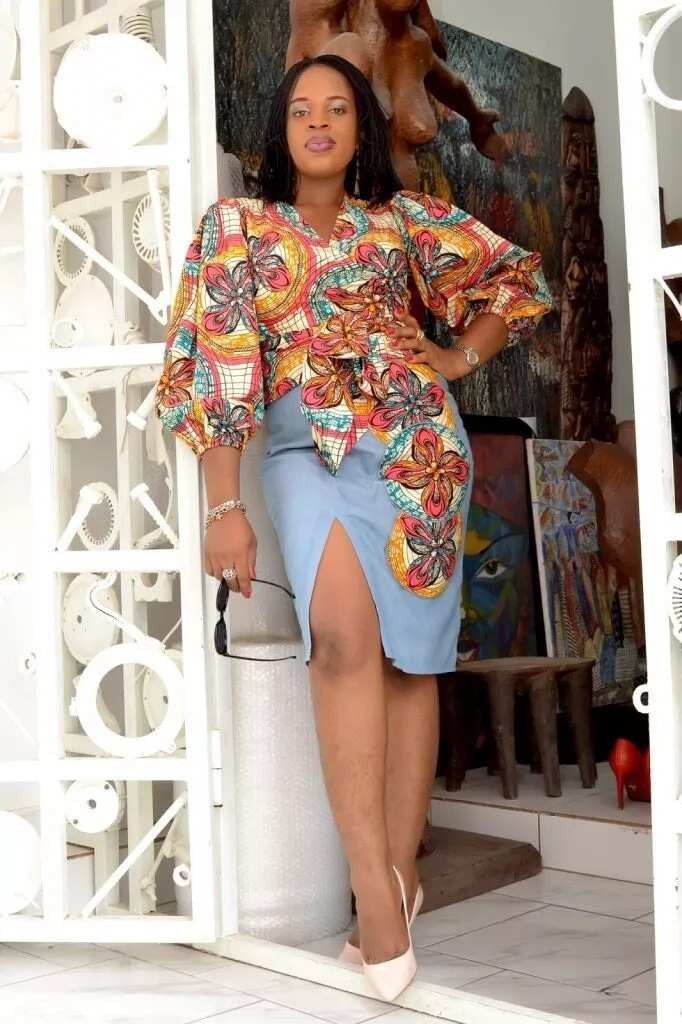 ankara and jeans combination styles