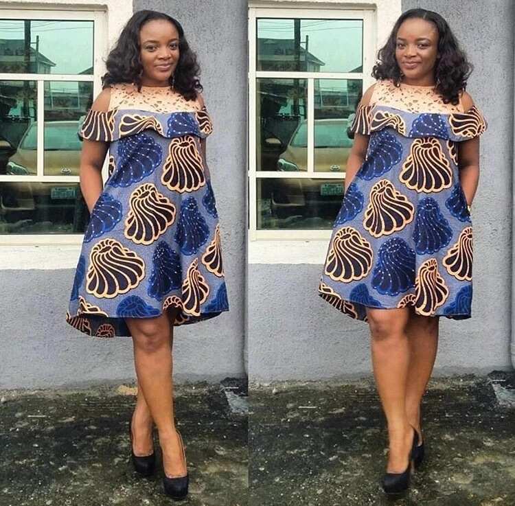 Ankara flared dress for pregnant mothers