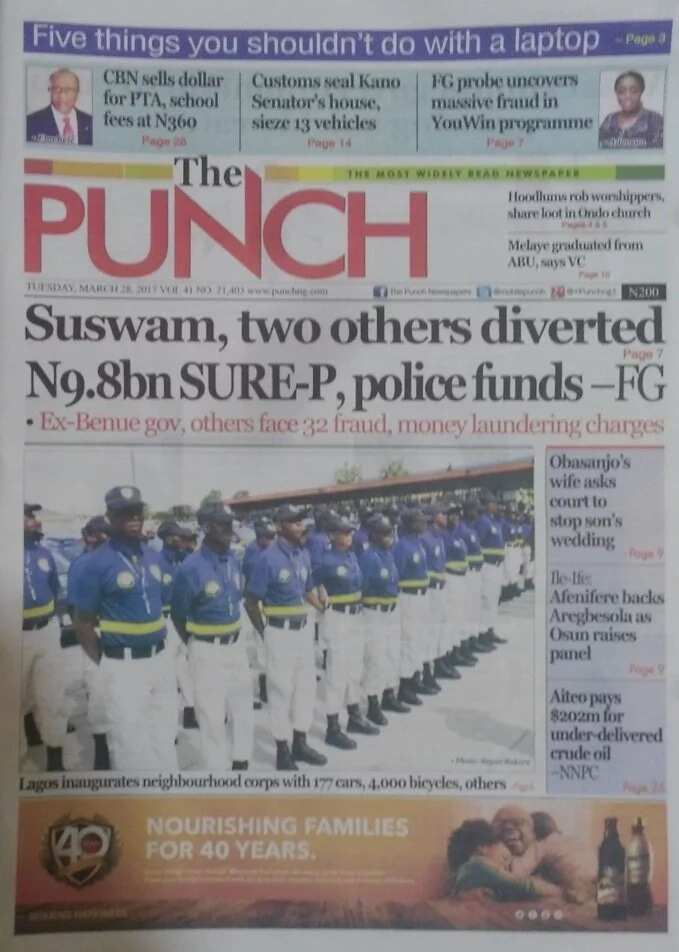 Newspaper review: Governor diverts N500m refund to repay his loan