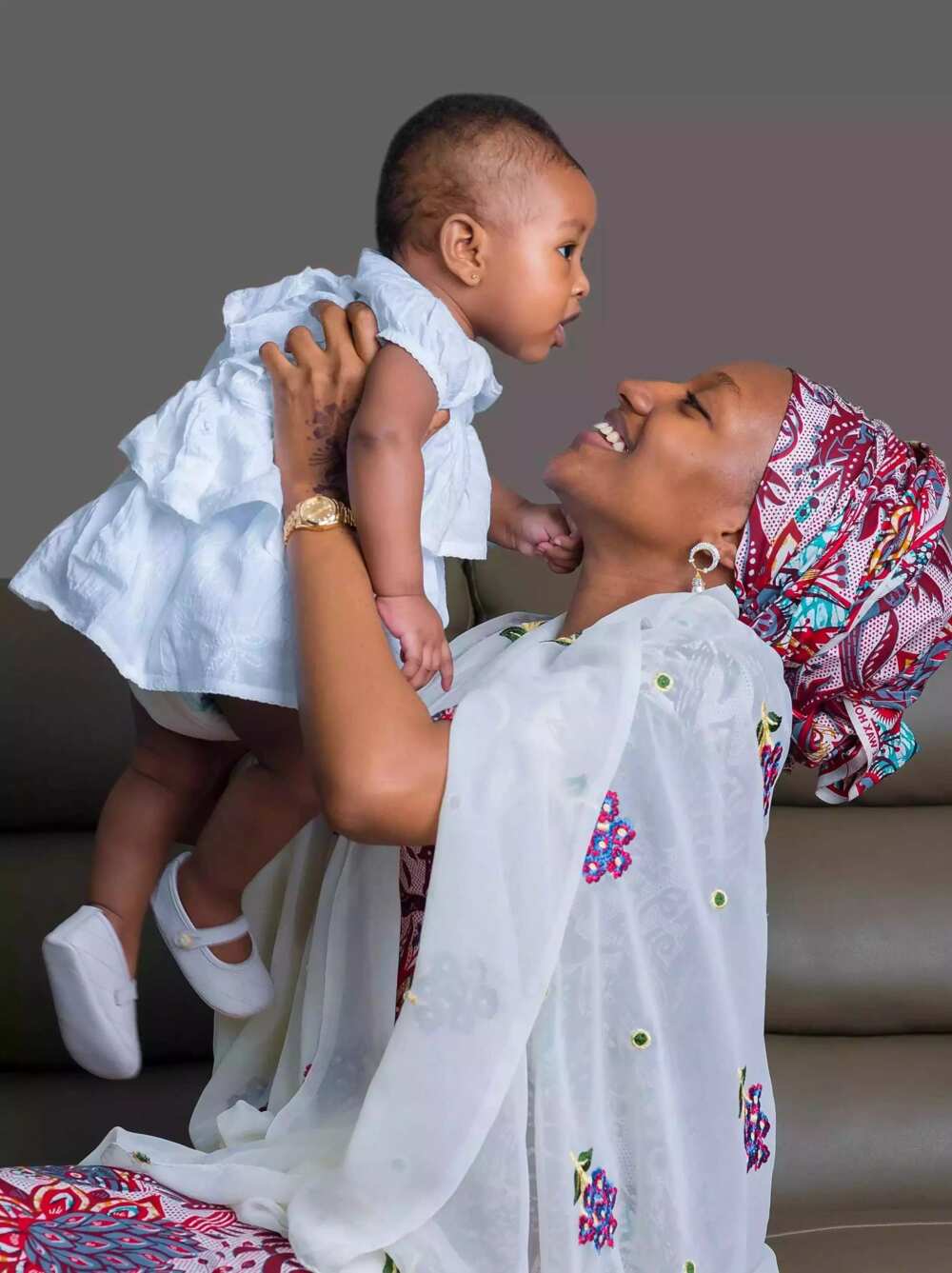 Halima Buhari Sheriff and her daughter