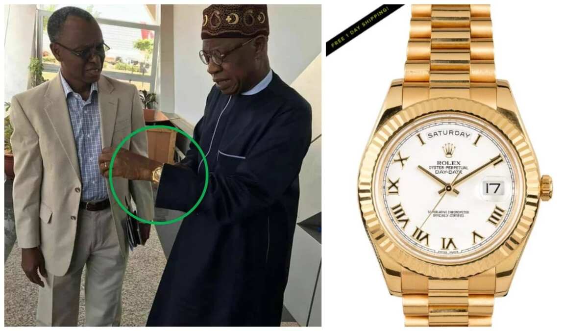 Lai Mohammed allegedly spotted wearing a Rolex watch worth N8.2m