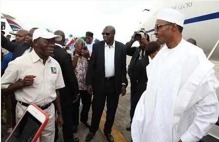 BREAKING: President Buhari arrives in Edo for APC mega rally (Photo)