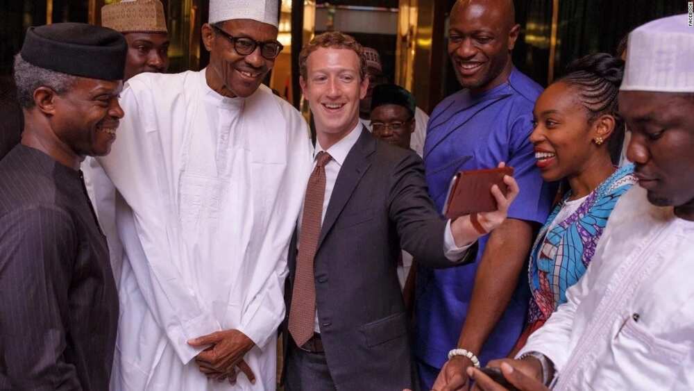 President of Nigeria with Zuckerberg