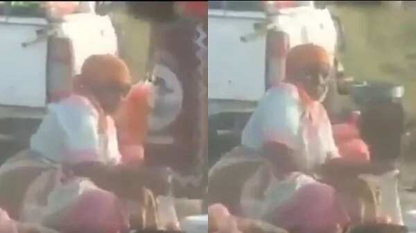 Woman caught on camera rubbing the fruits she sells between her legs(video)