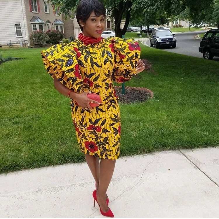 Ankara yellow evening gown