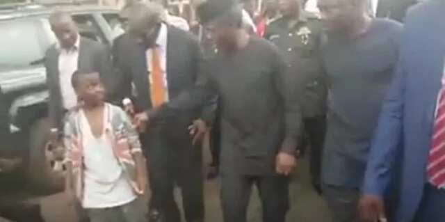 Young boy defies all odds to shake Osinbajo's hands in Benin