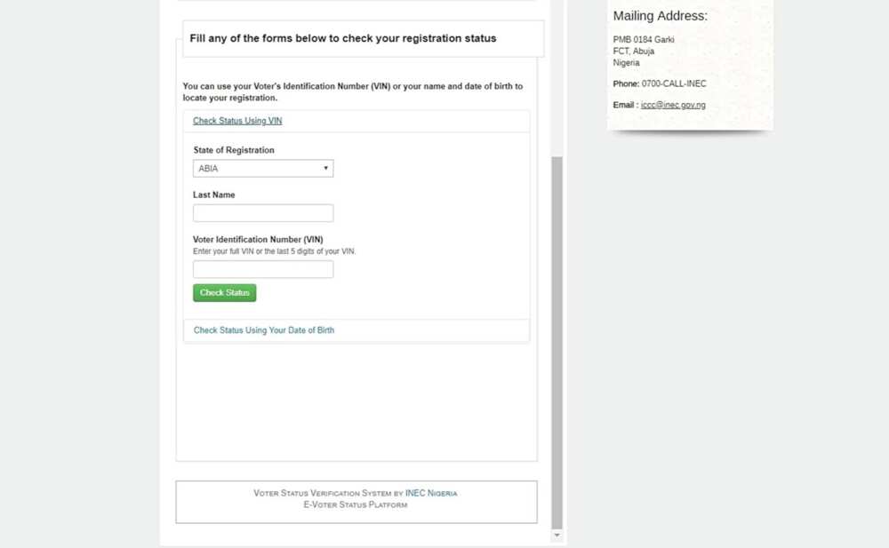 Step 2 in the checking of voter registration