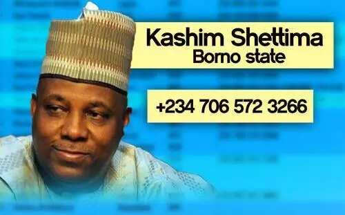 Phone numbers of serving governors in Nigeria published