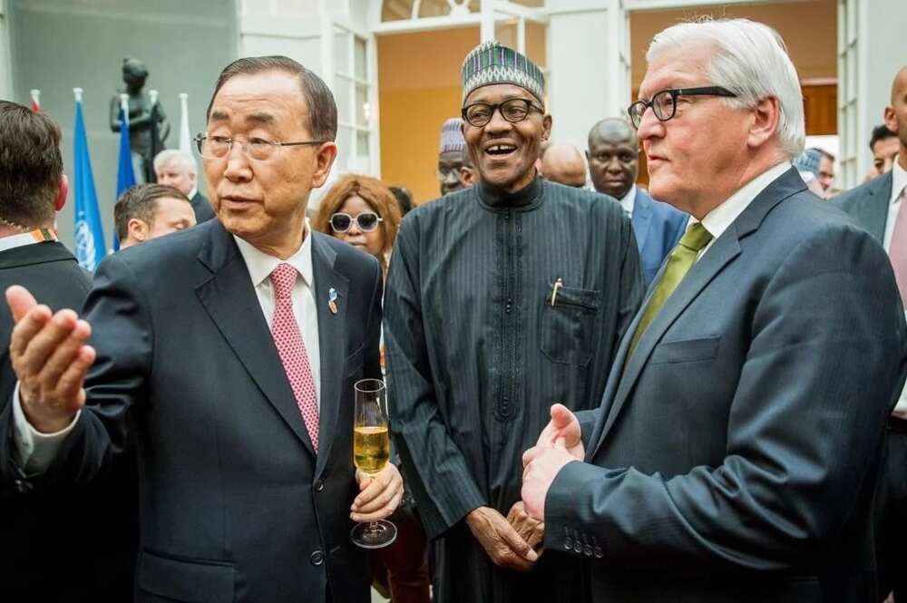 President Buhari Chats With UN Secretary, German Minister