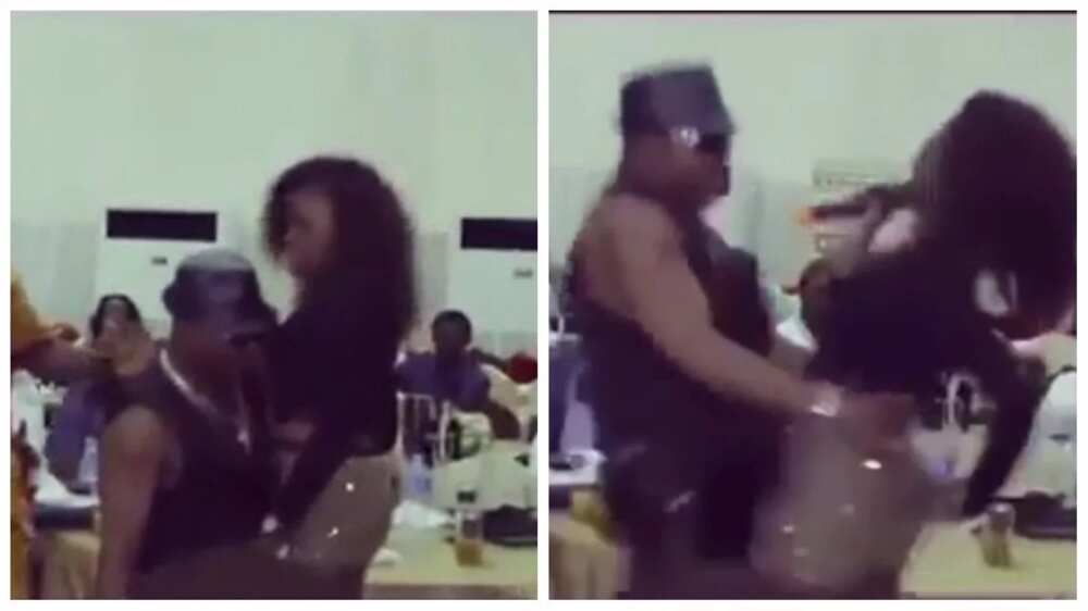 Sir Shina Peters in public ‘romances’ female singer Tobi Grey at an event (video)
