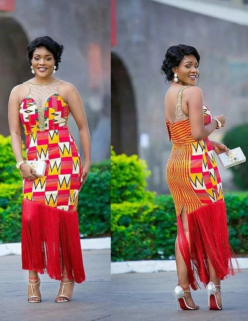 Ankara gown with fringe