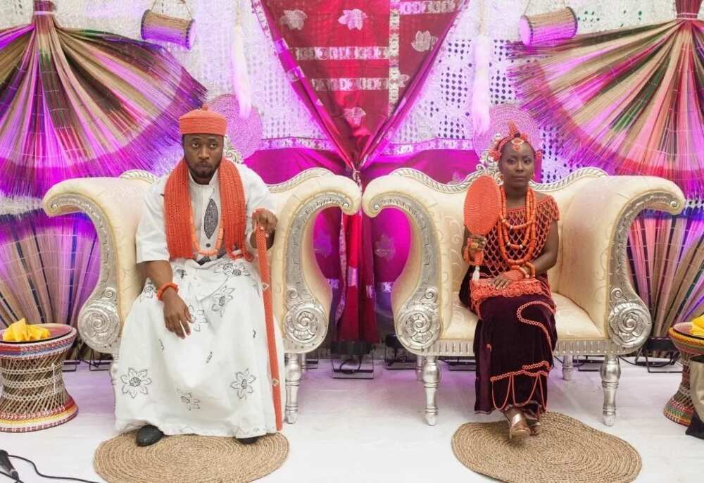 Traditional marriage attire in Delta State Urhobo