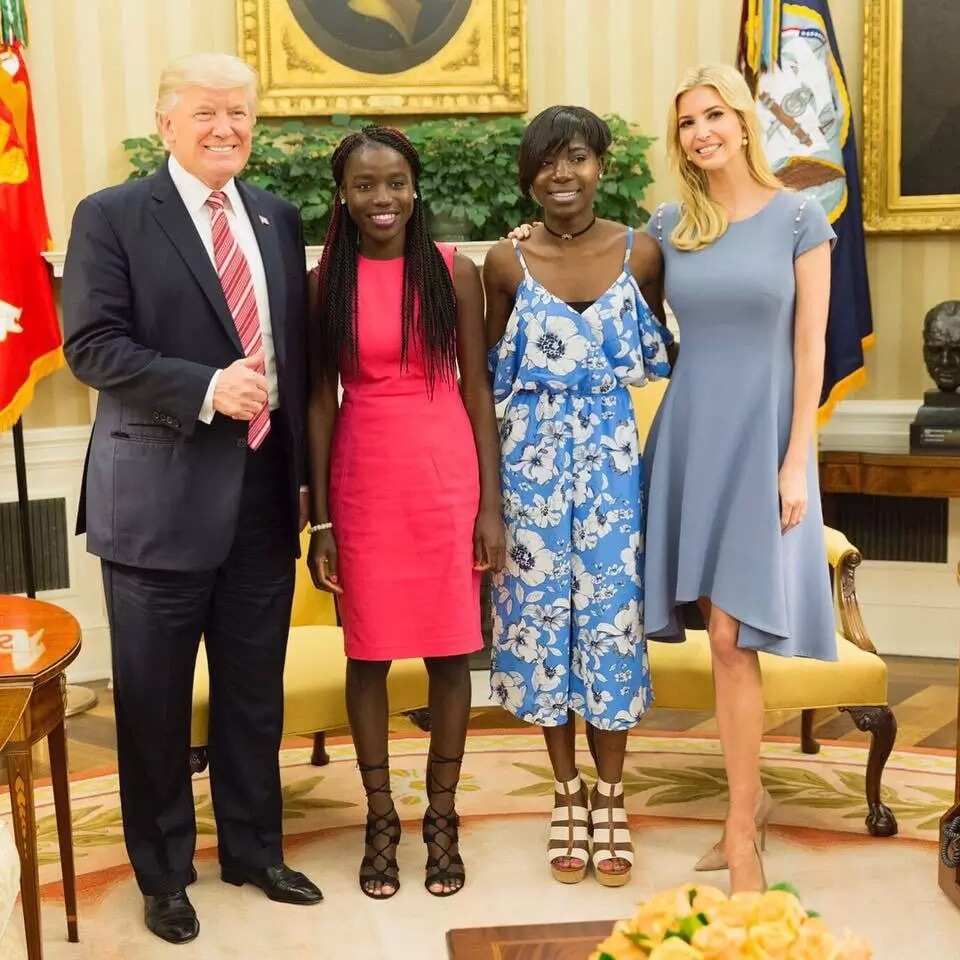 Ivanka after meeting the girls said she was in awe of their courage. Ivanka after meeting the girls said she was in awe of their courage.