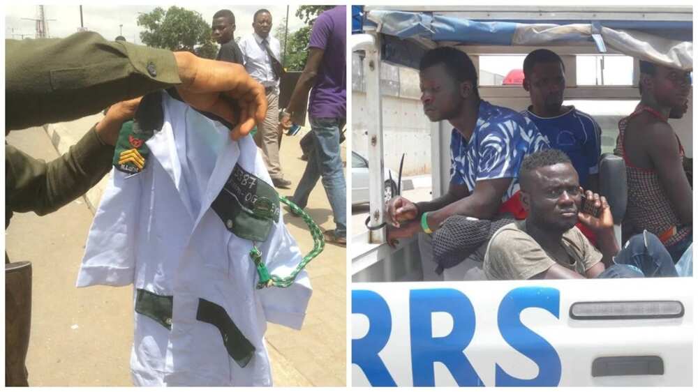 NURTW member publicly disowns uniform to escape RRS arrest in Lagos (photos)