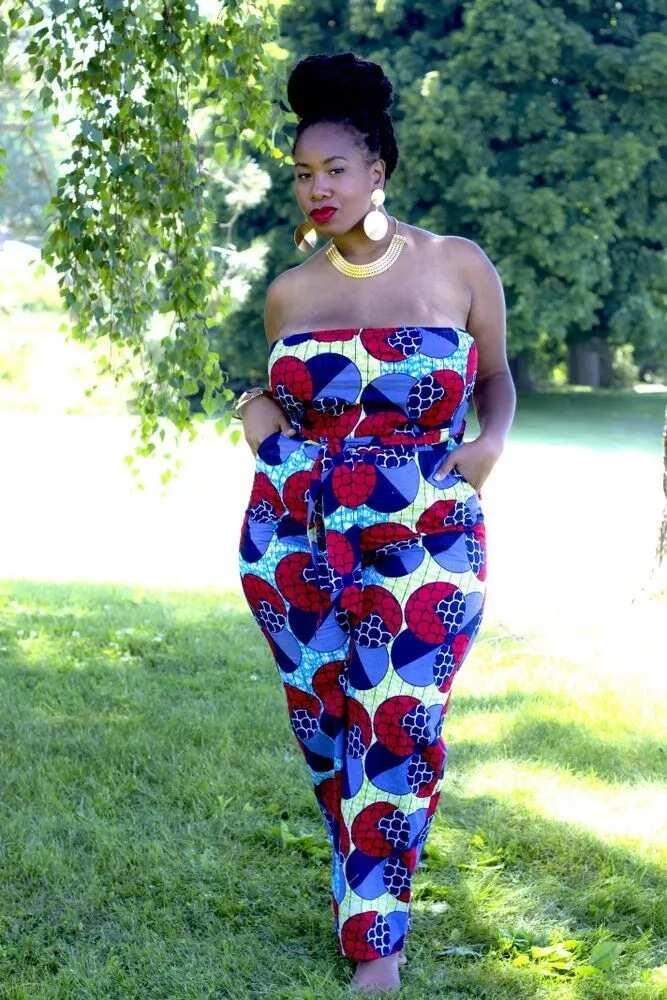 plus size african print jumpsuit