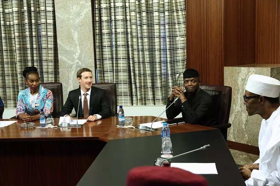BREAKING: Buhari in closed door meeting with Mark Zuckerberg (Photo)