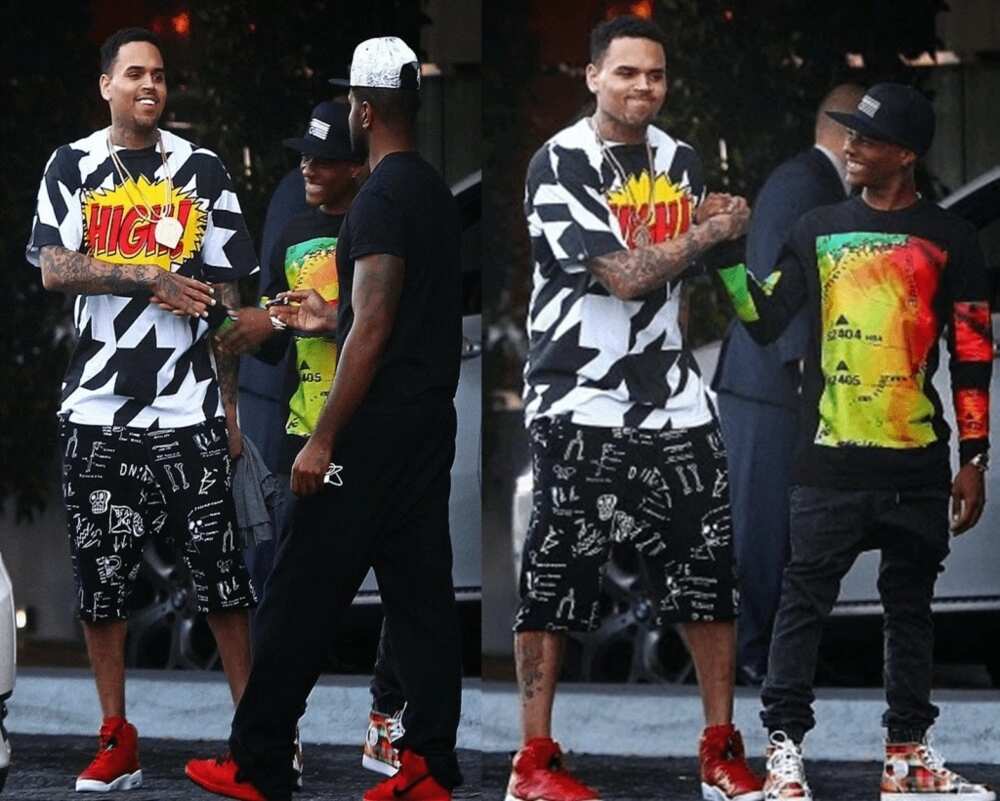 Wizkid and Chris Brown hanging
