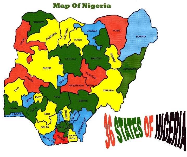 Nigeria land by state