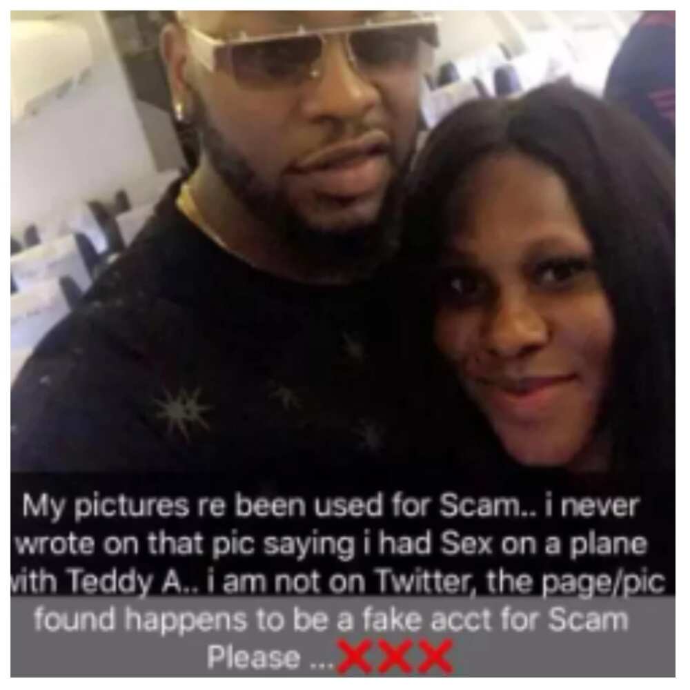 Nigerian lady denies having intercourse with BBNaija's Teddy A on a plane, reveals what truly happened