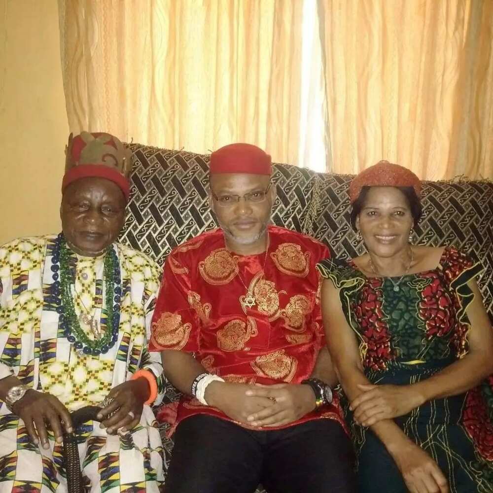 JUST IN: Nnamdi Kanu arrives Umuahia meets parents for the first time since his release (photos)
